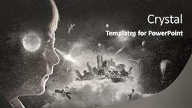  Presentation with bright ideas - Audience pleasing slide deck consisting of bright-ideas-in-his-head backdrop and a dark gray colored foreground