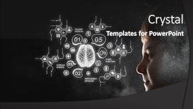  Presentation with bright ideas - Beautiful slide deck featuring bright-ideas-in-his-head backdrop and a dark gray colored foreground