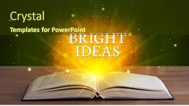  Presentation with bright ideas - Audience pleasing presentation design consisting of bright-ideas-inscription-coming-out backdrop and a tawny brown colored foreground