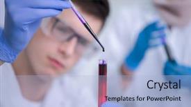  Presentation with making medicine - PPT theme having bright laboratory education and medicine background and a light blue colored foreground