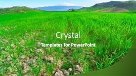  Presentation with agriculture field - Cool new presentation theme with bright-landscape-of-sicily-agriculture backdrop and a shamrock green colored foreground