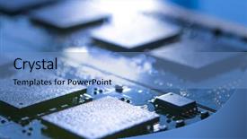  Presentation with circuit board - Slide deck featuring bright light computer technology concept background and a light blue colored foreground