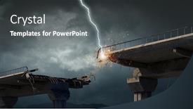  Presentation with lightning - Presentation theme with bright-lightning-from-sky background and a dark gray colored foreground