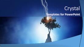  Presentation with lightning - Colorful slides enhanced with bright lightning hit the tree backdrop and a navy blue colored foreground