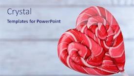  Presentation with lollipop - Presentation theme having bright lollipop in shape of heart on wooden background background and a lemonade colored foreground