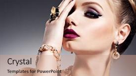  Presentation with purple gold - PPT layouts with bright make-up and gold background and a coral colored foreground