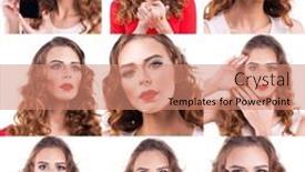  Presentation with makeup - Theme having bright-makeup-collage-beautiful-young background and a  colored foreground