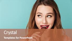  Presentation with makeup - Presentation featuring bright makeup eating chocolate background and a red colored foreground