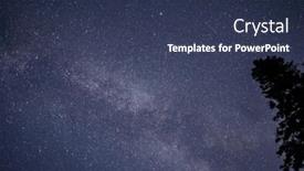  Presentation with dark blue sky stars - Theme with bright-night-sky-stars-above background and a tawny brown colored foreground