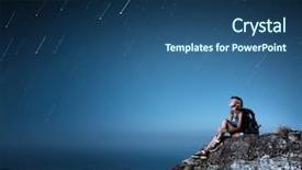  Presentation with mountain top - Colorful PPT layouts enhanced with bright night with star backdrop and a ocean colored foreground