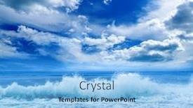  Presentation with blue waves - Presentation design having bright-ocean-landscape-in-blue background and a light blue colored foreground