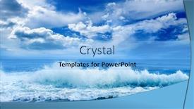  Presentation with ocean waves - Colorful slide set enhanced with bright-ocean-landscape-sea-waves backdrop and a light blue colored foreground