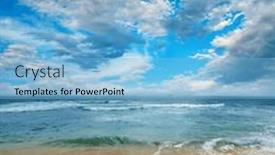  Presentation with ocean waves - Slide set consisting of bright-ocean-landscape-sea-waves background and a  colored foreground