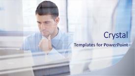  Presentation with hope bright future hopeful - Colorful PPT layouts enhanced with bright office behind window backdrop and a sky blue colored foreground