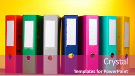  Presentation with bright yellow - Beautiful PPT layouts featuring bright office folders on wooden table on yellow background backdrop and a violet colored foreground