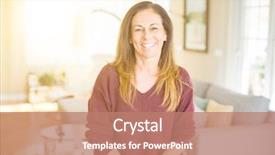  Presentation with home - Cool new slide set with bright older agees - beautiful middle age woman smiling backdrop and a coral colored foreground
