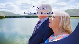  Presentation with country - Colorful slide deck enhanced with bright older agees - elderly couple on a walk backdrop and a  colored foreground