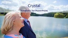  Presentation with walk - PPT layouts enhanced with bright older agees - elderly couple on a walk background and a  colored foreground