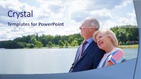  Presentation with walk - Amazing slide deck having bright older agees - elderly couple on a walk backdrop and a  colored foreground