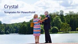  Presentation with walk - PPT layouts having bright older agees - elderly couple on a walk background and a  colored foreground