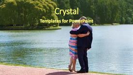  Presentation with walk - Slide deck enhanced with bright older agees - elderly couple on a walk background and a  colored foreground