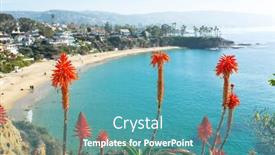  Presentation with laguna beach - Slide deck with bright-orange-aloe-vera-cactus background and a teal colored foreground