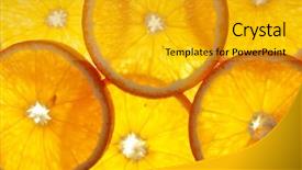  Presentation with orange slice - PPT layouts consisting of bright orange background from slices background and a gold colored foreground