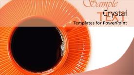  Presentation with hot and cold coffee cup - Beautiful presentation theme featuring bright orange cup and saucer backdrop and a  colored foreground