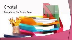  Presentation with bright colorful candy isolated - Amazing slide set having bright paper trays and stationery backdrop and a white colored foreground