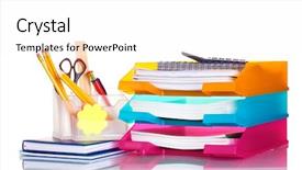  Presentation with bright colorful candy isolated - Presentation theme featuring bright paper trays and stationery background and a white colored foreground