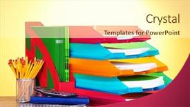  Presentation with pineapple a yellow wooden - Slide deck enhanced with bright paper trays and stationery background and a cream colored foreground