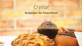  Presentation with brick wall - Slide deck featuring bright-pastries-in-outdoor-cafe background and a blonde colored foreground