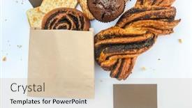  Presentation with bright white - PPT layouts featuring bright-pastries-on-a-white background and a soft green colored foreground