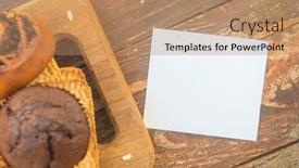  Presentation with pastries - Slide deck featuring bright-pastries-with-empty-white background and a coral colored foreground