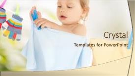  Presentation with baby labor - Slides with bright picture of adorable baby background and a lemonade colored foreground