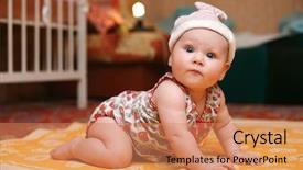  Presentation with baby girl - Slide set having bright picture of adorable baby background and a  colored foreground