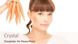  Presentation with carrots - Slides consisting of bright-picture-of-beautiful-housewife background and a lemonade colored foreground