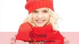  Presentation with dark tealout picture - Beautiful PPT theme featuring bright picture of beautiful woman backdrop and a  colored foreground