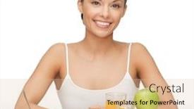  Presentation with yogurt - Beautiful slides featuring bright picture of beautiful woman with yogurt backdrop and a lemonade colored foreground