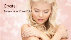  Presentation with butterflies - Cool new slide set with bright picture of beautiful woman with butterflies backdrop and a lemonade colored foreground