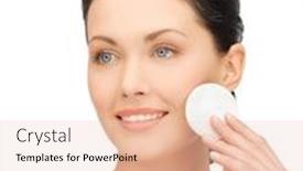  Presentation with cotton - PPT layouts having bright picture of beautiful woman with cotton pad background and a lemonade colored foreground