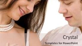  Presentation with bright white - Cool new theme with baby breastfeeding dad - bright picture of happy family backdrop and a soft green colored foreground