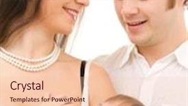  Presentation with bright white - Amazing presentation theme having baby breastfeeding dad - bright picture of happy family backdrop and a lemonade colored foreground