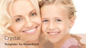  Presentation with mother child - Amazing presentation having bright picture of happy mother and child backdrop and a coral colored foreground