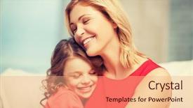  Presentation with software engineering picture - Amazing presentation theme having bright picture of hugging mother backdrop and a  colored foreground
