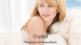  Presentation with teenage love - PPT layouts enhanced with bright picture of lovely teenage girl in bed background and a lemonade colored foreground