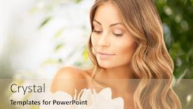  Presentation with lily flower - Slides featuring bright picture of lovely woman with lily flower background and a lemonade colored foreground