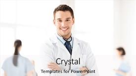  Presentation with bright - Audience pleasing PPT layouts consisting of bright picture of male doctor with stethoscope backdrop and a white colored foreground