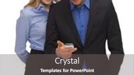  Presentation with sms - Presentation theme enhanced with bright picture of man and woman reading sms background and a gray colored foreground