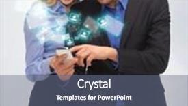  Presentation with sms - Presentation design enhanced with bright picture of man and woman reading sms background and a gray colored foreground